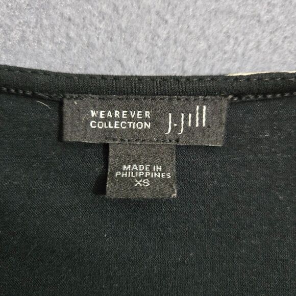 J.Jill Wearever Women XS Black White Striped Open Front Cardigan Stretch - Picture 5 of 11